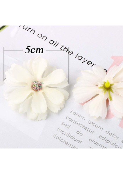 50 Adet Mini Yapay Çiçek Başı Yapay Papatya Çiçeği (Beyaz) (Yurt Dışından) fiyatları