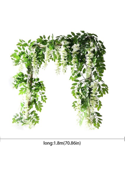 Yapay Çiçek Simüle Eden Asma Asma Çelenk, 1,8m Beyaz (Yurt Dışından) indirimleri