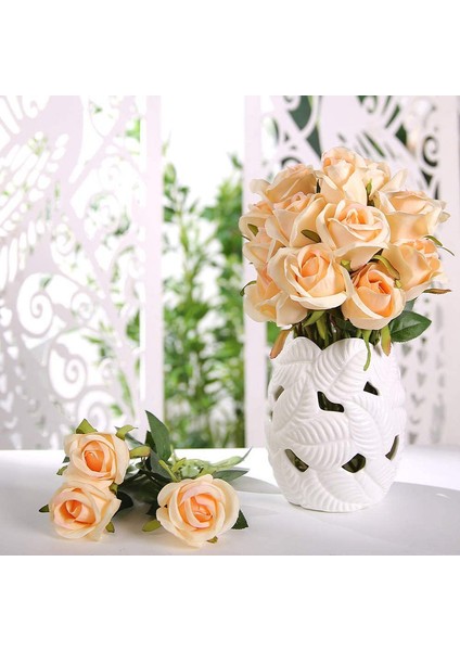10 Adet Yapay Gül Ipek Çiçek Çiçek Buketleri (Şampanya - Çiçek Açan Güller) (Yurt Dışından) modelleri