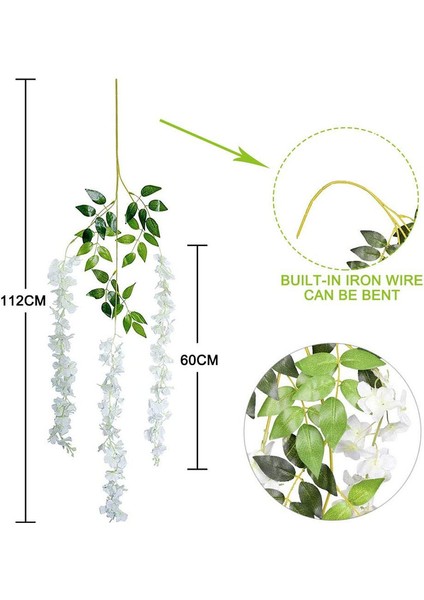 Yapay Morsalkım Asma Çelenk Asılı Çiçekler, 6'lı Beyaz Paket (Yurt Dışından) modelleri