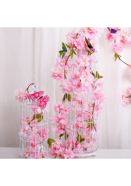 2 Adet x 235CM Yapay Simülasyon Kiraz Çiçeği Kolye Çelenk - Pembe (Yurt Dışından) fırsatları