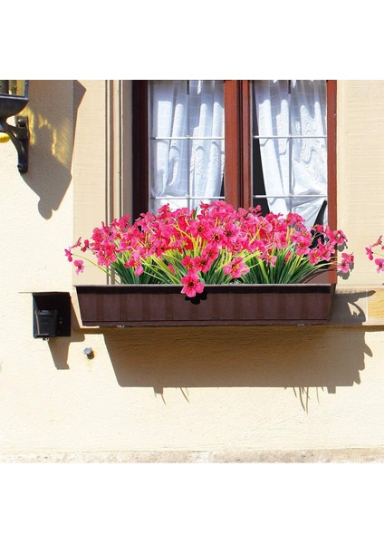 6 Adet Yapay Dekoratif Plastik Çiçek (Pembe Kırmızı) (Yurt Dışından) modelleri