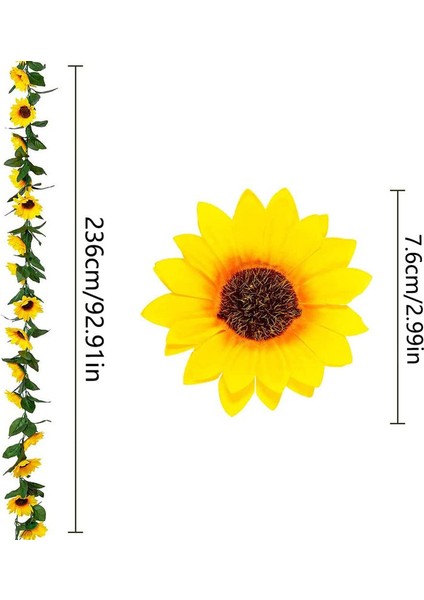 3 Adet Yapay Sarmaşıklar Ayçiçeği Çiçeği Simülasyonu Sarmaşık Yaprağı Asma Bitkileri (Yurt Dışından) indirimleri