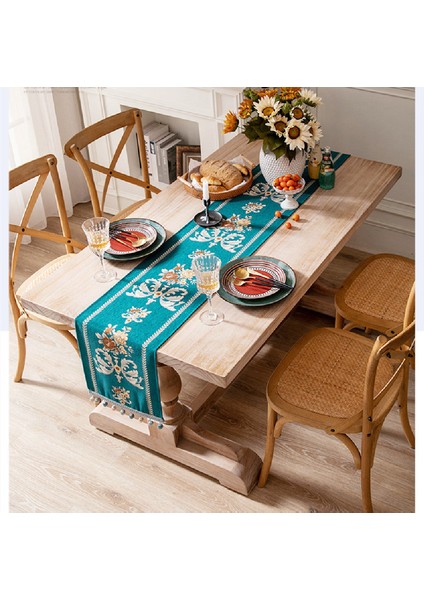 33X160CM Jakarlı Masa Bayrağı (Yeşil) (Yurt Dışından) fiyatları