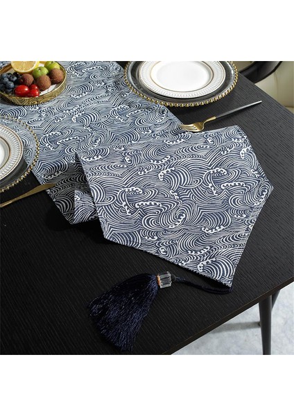 33X200CM Mavi Dalgalar Aile Masa Örtüsü (Yurt Dışından) modelleri