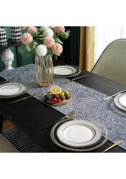 33X200CM Mavi Dalgalar Aile Masa Örtüsü (Yurt Dışından) indirimleri