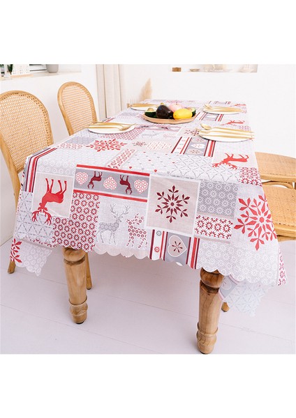 Masa Örtüsü Baskılı 180X140CM (Beyaz-Kırmızı) (Yurt Dışından) fiyatları