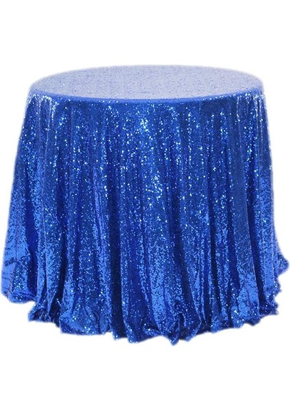 120CM Art Payet Yuvarlak Masa Örtüsü (Mavi) (Yurt Dışından)
