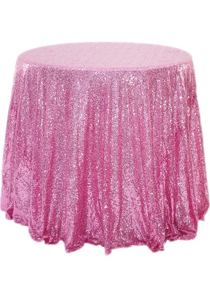 120CM Art Payet Yuvarlak Masa Örtüsü (Pembe) (Yurt Dışından)