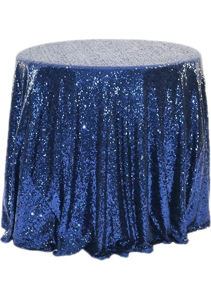 120CM Art Payet Yuvarlak Masa Örtüsü (Lacivert) (Yurt Dışından)