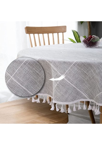 140CM Sanatsal Masa Örtüsü (Gri) (Yurt Dışından) fırsatları