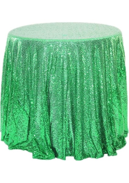 120CM Art Payet Yuvarlak Masa Örtüsü (Yeşil) (Yurt Dışından)
