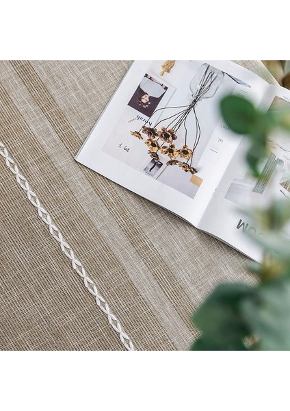 140X220CM Dikdörtgen Keten Masa Örtüsü (Kahverengi) (Yurt Dışından) indirimleri