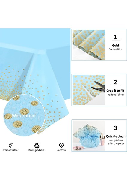 6 Adet Tek Kullanımlık Masa Örtüsü 137 x 274 cm (Mavi) (Yurt Dışından) modelleri