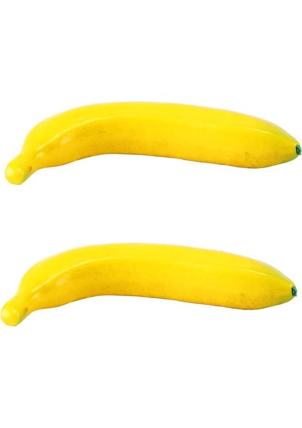 2 Adet Büyük Yapay Muz Dekoratif Meyve Simülasyon Sarı Muz Ev Ev Mutfak Dekor Için Yapay Meyveler (Yurt Dışından)