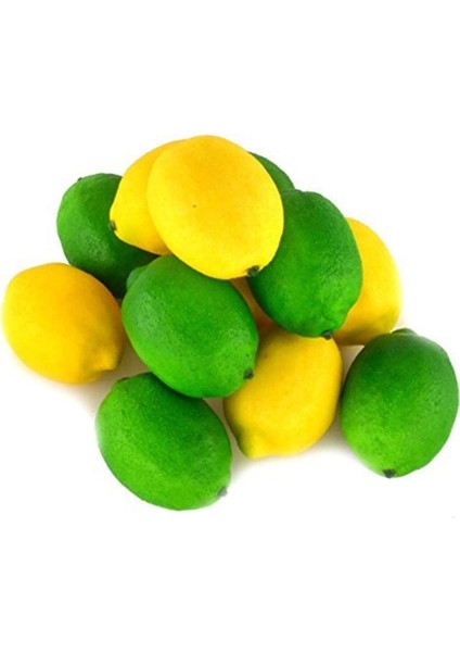 12 Adet Yapay Limon Yapay Meyve Modeli Sarı ve Yeşil Limon Ev Mutfak Parti Dekorasyon (Yurt Dışından) modelleri