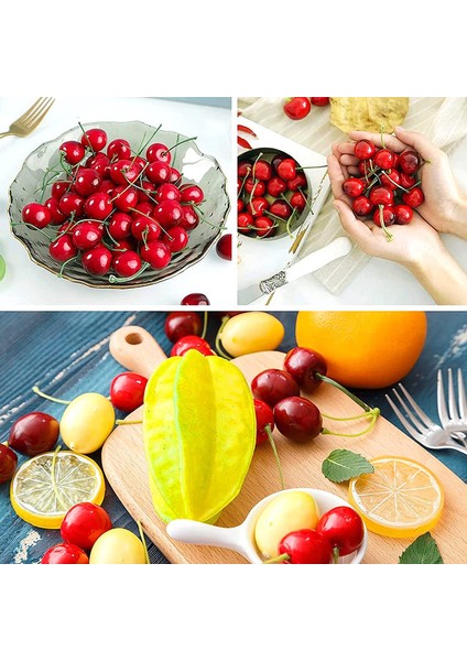 100 Paket Yapay Kırmızı Kiraz Yapay Meyve Simülasyon Modeli (Kırmızı Zemin Siyah) (Yurt Dışından) fırsatları