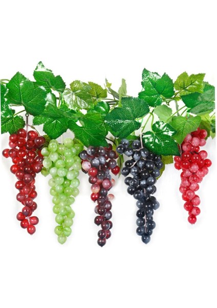 5'li Paket Mini Yapay Asma 60'lı Paket (Siyah, Kırmızı, Fuşya, Kızıl, Yeşil) (Yurt Dışından)