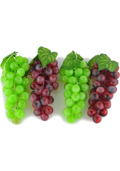 4 Demet Yapay Üzüm Meyve Simülasyon Yapay Üzüm Noel Ev Mutfak Düğün Parti Dekorasyon (Yeşil + Mor) (Yurt Dışından) indirimleri