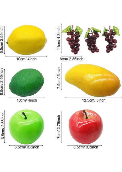 20 Adet Yapay Meyve Karışımı Limon Muz Elma Üzüm Şeftali Portakal (Yurt Dışından) fiyatları