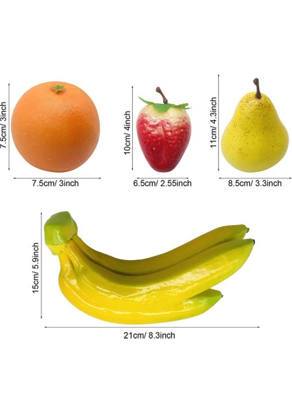 20 Adet Yapay Meyve Karışımı Limon Muz Elma Üzüm Şeftali Portakal (Yurt Dışından) modelleri
