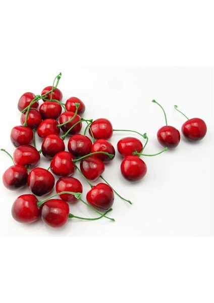 26 Adet Yapay Kiraz Yapay Meyve Modeli Kiraz Dekorasyon (Kırmızımsı Siyah) (Yurt Dışından) modelleri