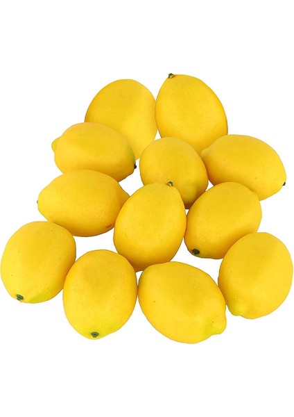 12 Adet Yapay Limon Gerçekçi Dekoratif Yapay Simülasyon, Sarı Limonlar (3.3x2.2in) (Yurt Dışından)