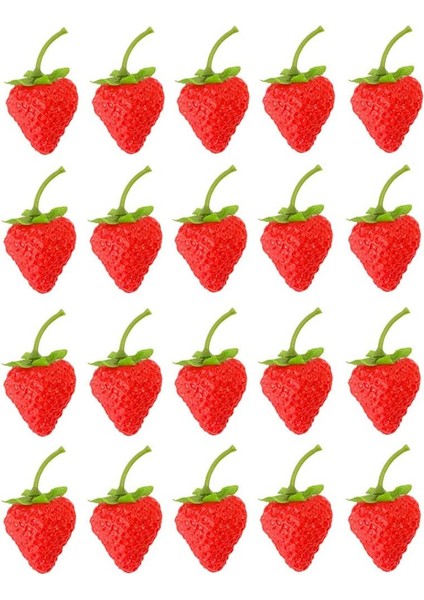 10 Adet Kırmızı Plastik Yapay Meyve Çilek Modeli (Yurt Dışından) fiyatları