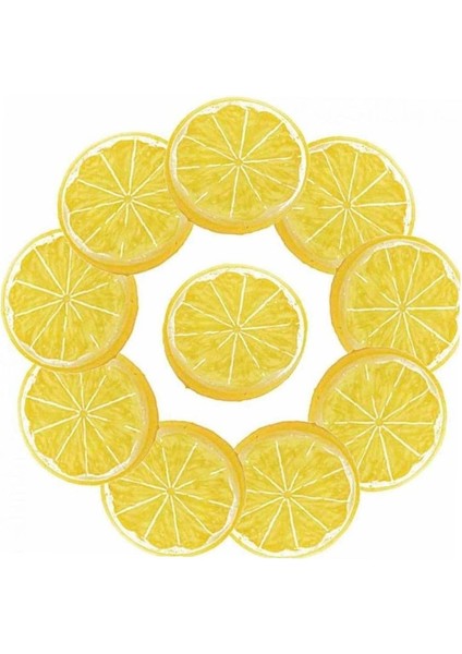 30 Adet Simülasyon Limon Dilimleri Yapay Yapay Meyve Modeli Dekoratif Düğün Süsleme Festivali Dekorasyon (Sarı) (Yurt Dışından)