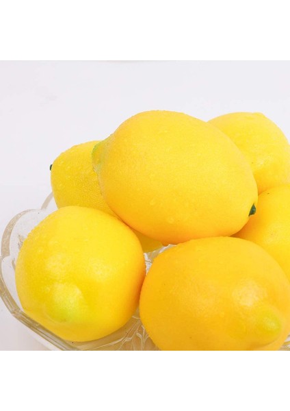 6 Adet Yapay Limon Yapay Meyve Plastik Gıda Dekorasyon Festivali Ekranı (Sarı Limon) (Yurt Dışından)