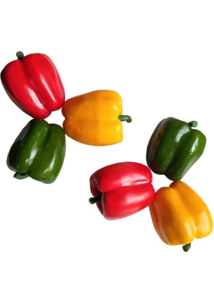 6 Yapay Tatlı Biber Vejetaryen Renkli Tatlı Biber (Kırmızı, Yeşil, Sarı Tatlı Biber, Renk Başına 2 Adet) (Yurt Dışından) modelleri