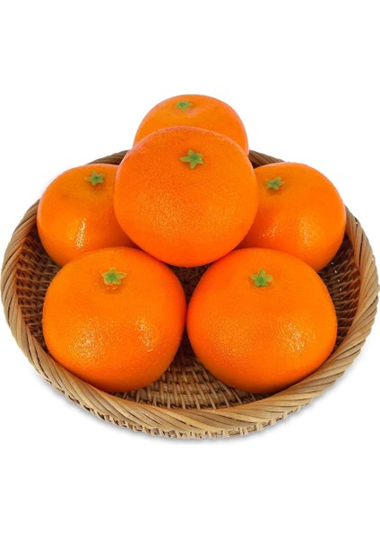 6 Adet Yapay Portakal Mandalina Yapay Meyve Ev Dekorasyonu Mutfak Masa Ekranı (Sadece Turuncu) (Yurt Dışından)