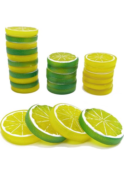 40 Adet Simüle Limon Dilimleri Plastik Yapay Meyve (Sarı ve Yeşil) (Yurt Dışından) fiyatları