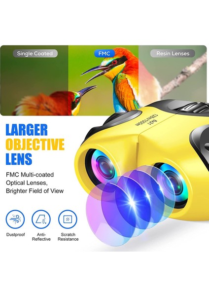 1 Adet, Çocuklar Için Dürbün, Kompakt Yüksek Çözünürlüklü Darbeye Dayanıklı Dürbün, Sarı (Yurt Dışından) fırsatları