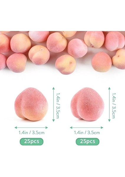 50 Mini Yapay Meyve Şeftali Dekorasyonu (3.5cm) (Yurt Dışından) fiyatları