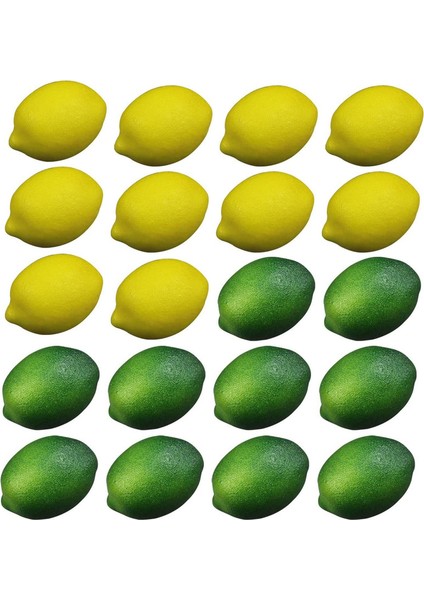 20 Adet Yapay Yapay Limonlar, Yapay Meyve Limonları Yapay Simülasyon Limon (Yeşil + Sarı) (Yurt Dışından)