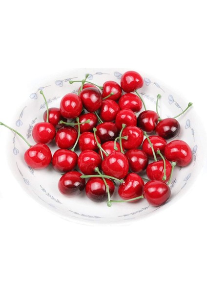 50 Adet Yapay Kiraz Yapay Meyve Modeli Meyve Vazo Dolgu Gıda Oyuncak Meyve Modeli Dekorasyon Için (Yurt Dışından)