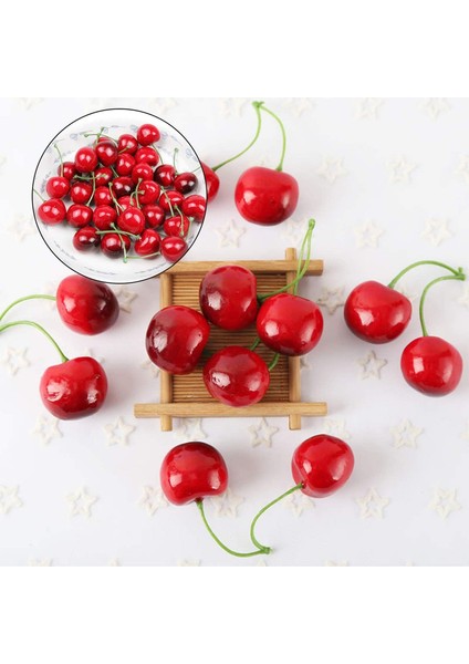 50 Adet Yapay Kiraz Yapay Meyve Modeli Meyve Vazo Dolgu Gıda Oyuncak Meyve Modeli Dekorasyon Için (Yurt Dışından) indirimleri