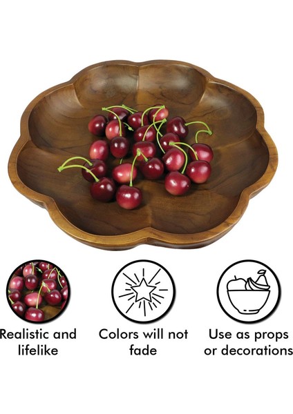 16 Adet Yapay Kirazlar Yapay Gerçekçi Dekoratif Köpük Meyve ve Sebzeler Için El Yapımı Ev, Mutfak, Parti Dekoru (Kırmızımsı Siyah) (Yurt Dışından) fiyatları