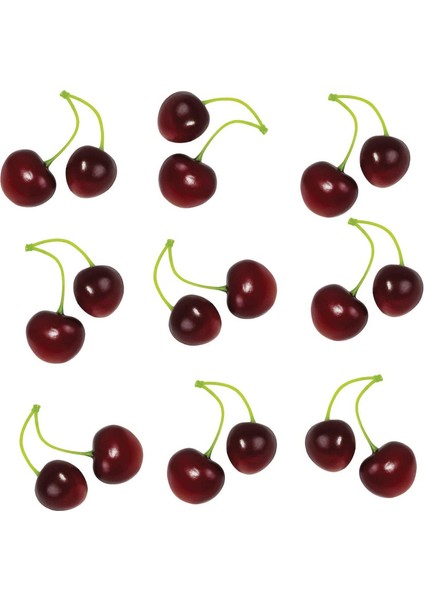 16 Adet Yapay Kirazlar Yapay Gerçekçi Dekoratif Köpük Meyve ve Sebzeler Için El Yapımı Ev, Mutfak, Parti Dekoru (Kırmızımsı Siyah) (Yurt Dışından) indirimleri