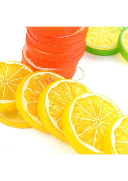 12 Adet, Mini Simüle Limon Dilimi Plastik Yapay Meyve Modeli (Yurt Dışından)