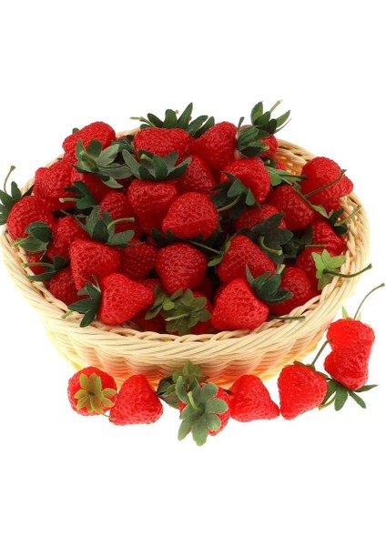 30 Adet Yapay Kırmızı Çilek Yapay Plastik Çilek Meyve Noel Dekorasyonu (Yurt Dışından) fırsatları