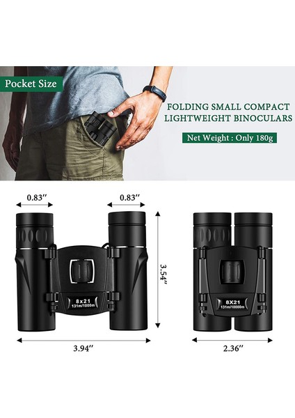 1 Adet, Dürbün Mini Cep Dürbünü Ithalat Tam Optik Cam, Katlanabilir, 8*21 (Yurt Dışından) fırsatları