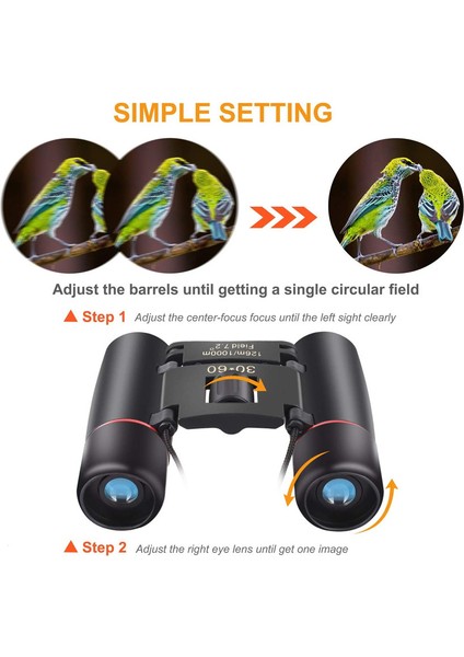 1 Adet, Küçük Dürbün Kompakt Yetişkinler Çocuklar Için, Mini Dürbün, Siyah, 30 x 60 (Yurt Dışından) fırsatları