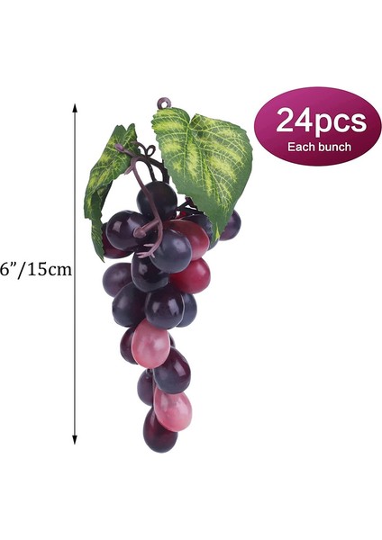10 Demet Yapay Üzüm Dekoratif Meyve Ev Için Yapay Üzüm Ev Mutfak Parti Düğün Fotoğrafçılığı Dekor (Bordo Kırmızı) (Yurt Dışından) fiyatları
