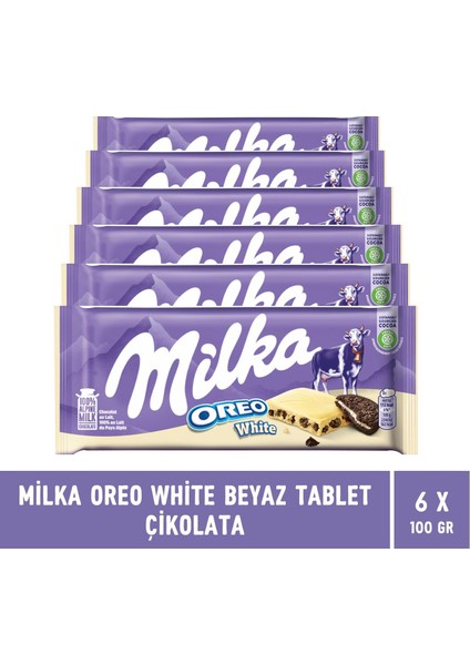 Oreo White Beyaz Tablet Çikolata 100 gr - 6 Adet