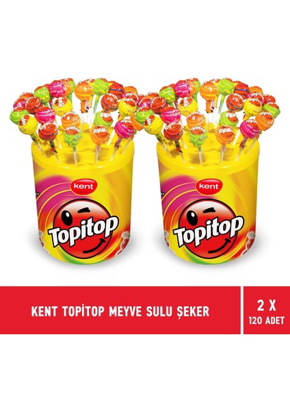 Kent Topitop Meyve Sulu Şekerleme 120'LI Kavanoz - 2 Adet