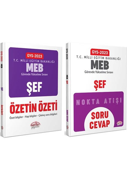 2023 MEB GYS Şef Soru Cevap ve Özetin Özeti 2 Kitap