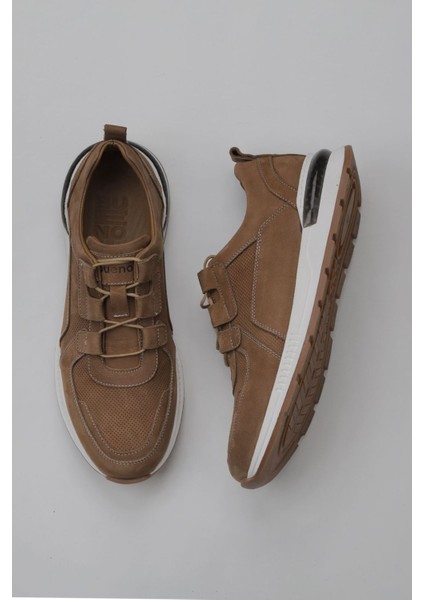 Karamel Nubuk Baskılı Erkek Spor Ayakkabı 07M15816653