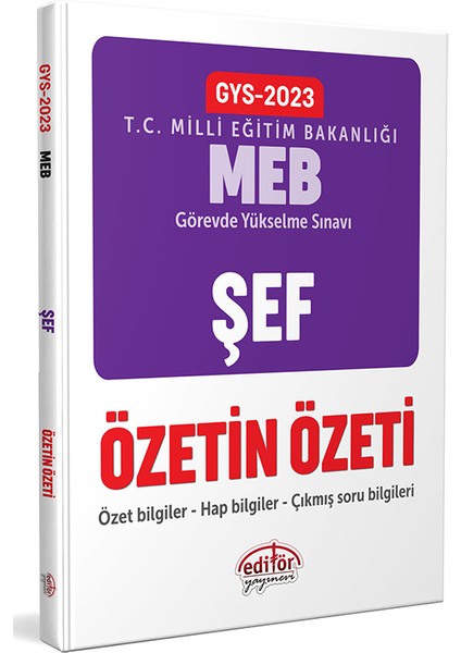 2023 Milli Eğitim Bakanlığı GYS Şef Özetin Özeti Yayınevi